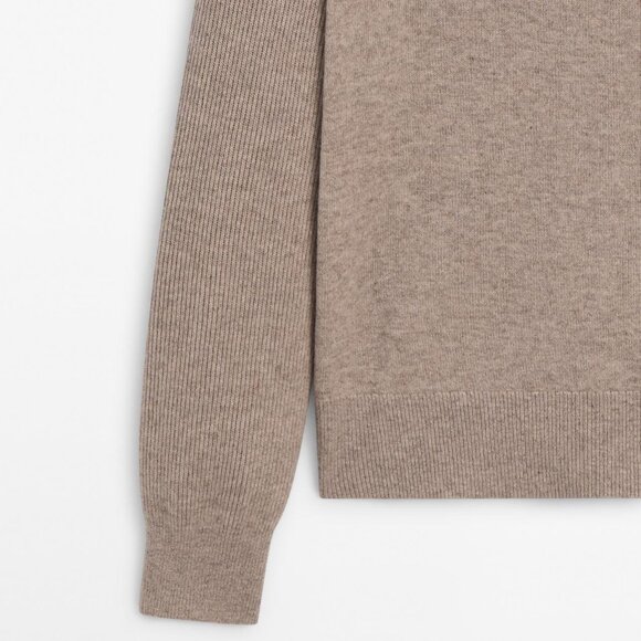 Zara Massimo Dutti Mock Neck Knit Soft Textured Lightweight Pullover Zip Sweater - Picture 7 of 12